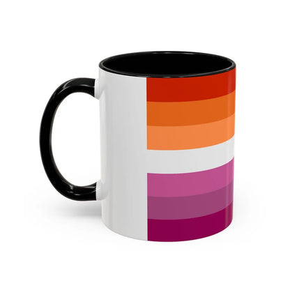 Lesbian 2 Pride Flag - Accent Coffee Mug-Go Mug Yourself