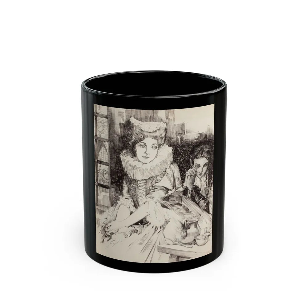 British Scene Depicting the Beheading of Anne Boleyn - Black Coffee Mug-11oz-Go Mug Yourself