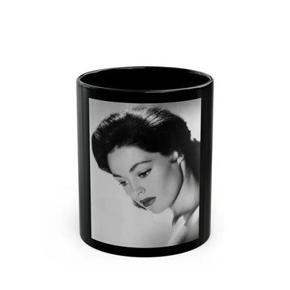 Barbara Darrow #17 (Vintage Female Icon) Black Coffee Mug-11oz-Go Mug Yourself