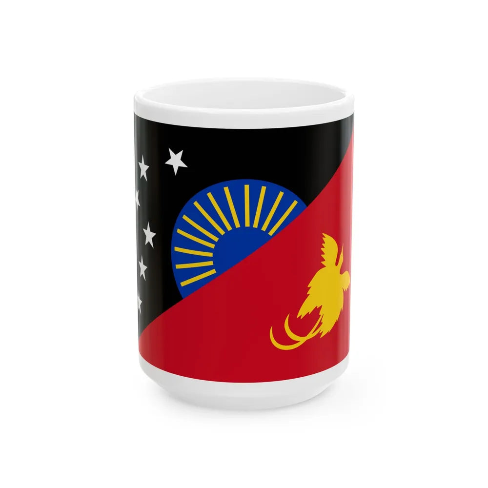 Flag of Sandaun Papa New Guinea - White Coffee Mug-15oz-Go Mug Yourself