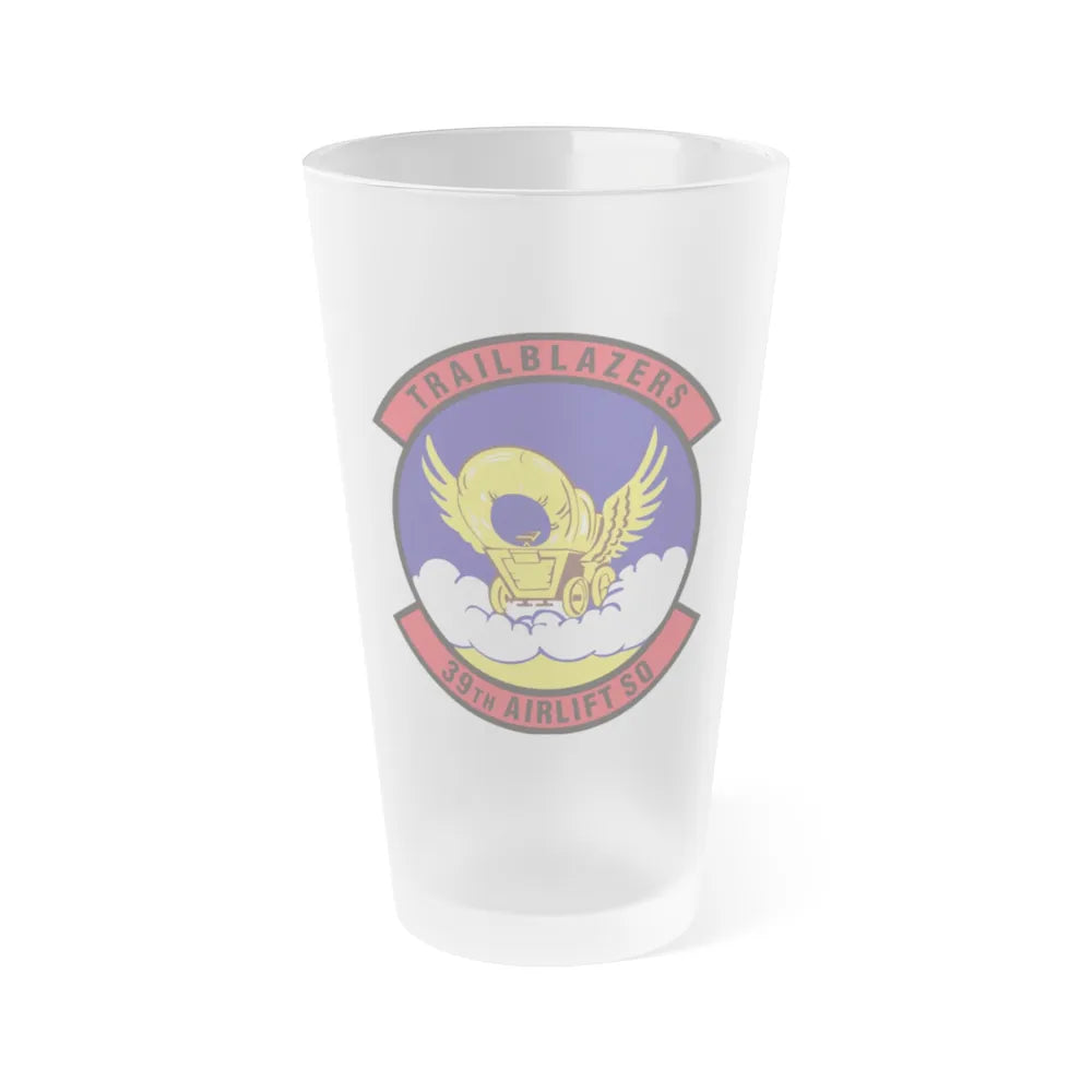 39th Airlift Squadron (U.S. Air Force) Frosted Pint Glass 16oz-Go Mug Yourself