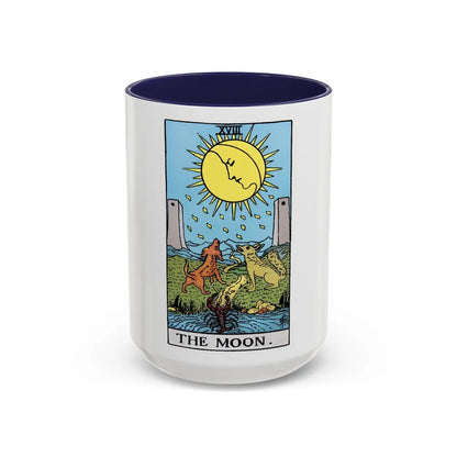 The Moon (Tarot Card) Accent Coffee Mug-15oz-Navy-Go Mug Yourself