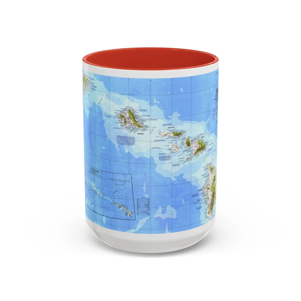 USA - Hawaii (1976) (Map) Accent Coffee Mug-15oz-Red-Go Mug Yourself