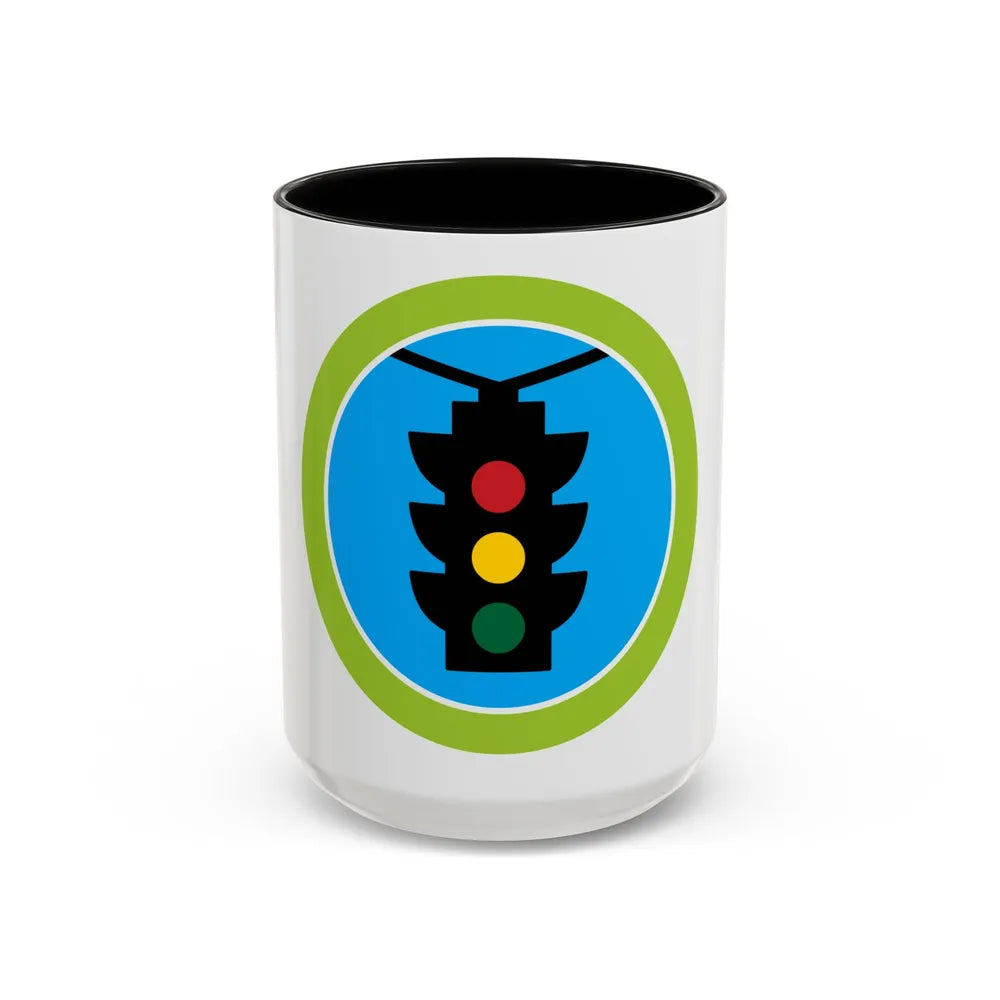 Traffic Safety (Boy Scout Merit Badge) Accent Coffee Mug-15oz-Black-Go Mug Yourself