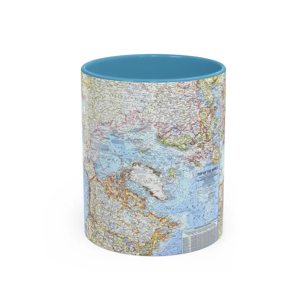 Top Of The World (1965) (Map) Accent Coffee Mug-11oz-Light Blue-Go Mug Yourself