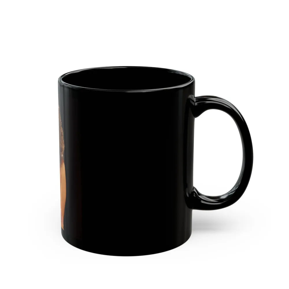 Linda Blair #266 - Partially Topless (Vintage Female Icon) Black Coffee Mug-Go Mug Yourself