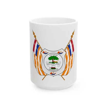 Coat of arms of the Orange Free State - White Coffee Mug-15oz-Go Mug Yourself