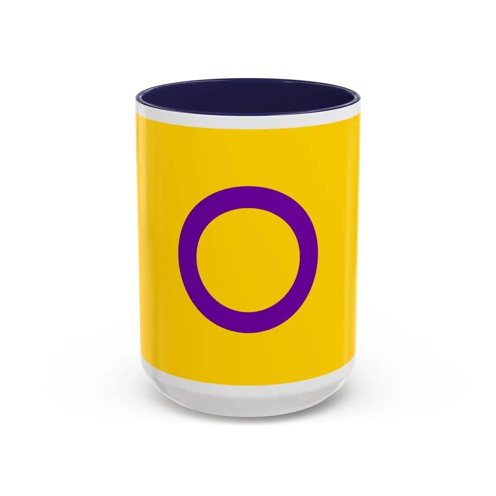 Intersex Pride Flag - Accent Coffee Mug-15oz-Navy-Go Mug Yourself