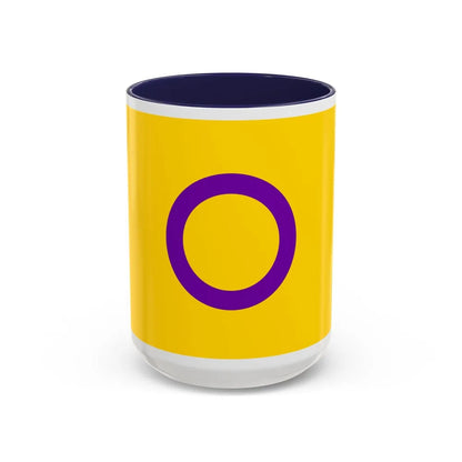 Intersex Pride Flag - Accent Coffee Mug-15oz-Navy-Go Mug Yourself