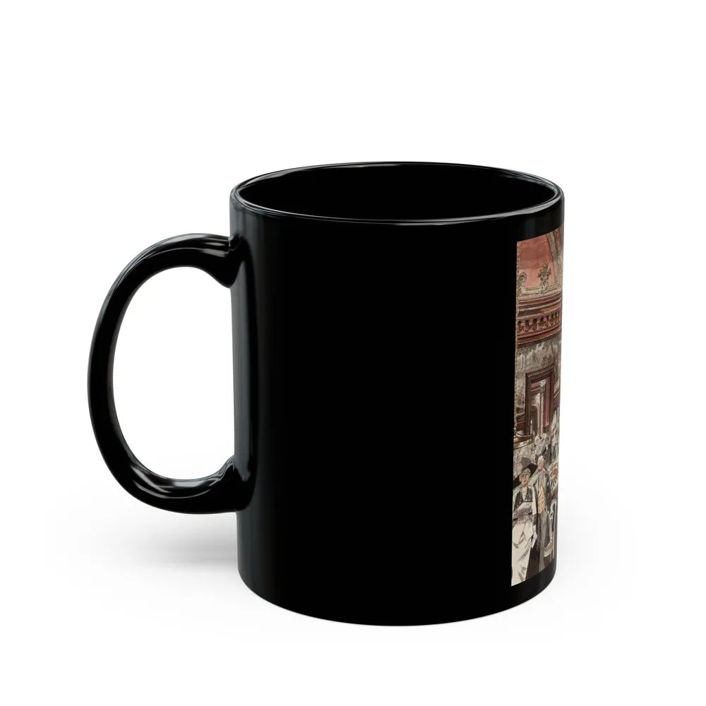 Crowd at Roulette Table - Black Coffee Mug-Go Mug Yourself