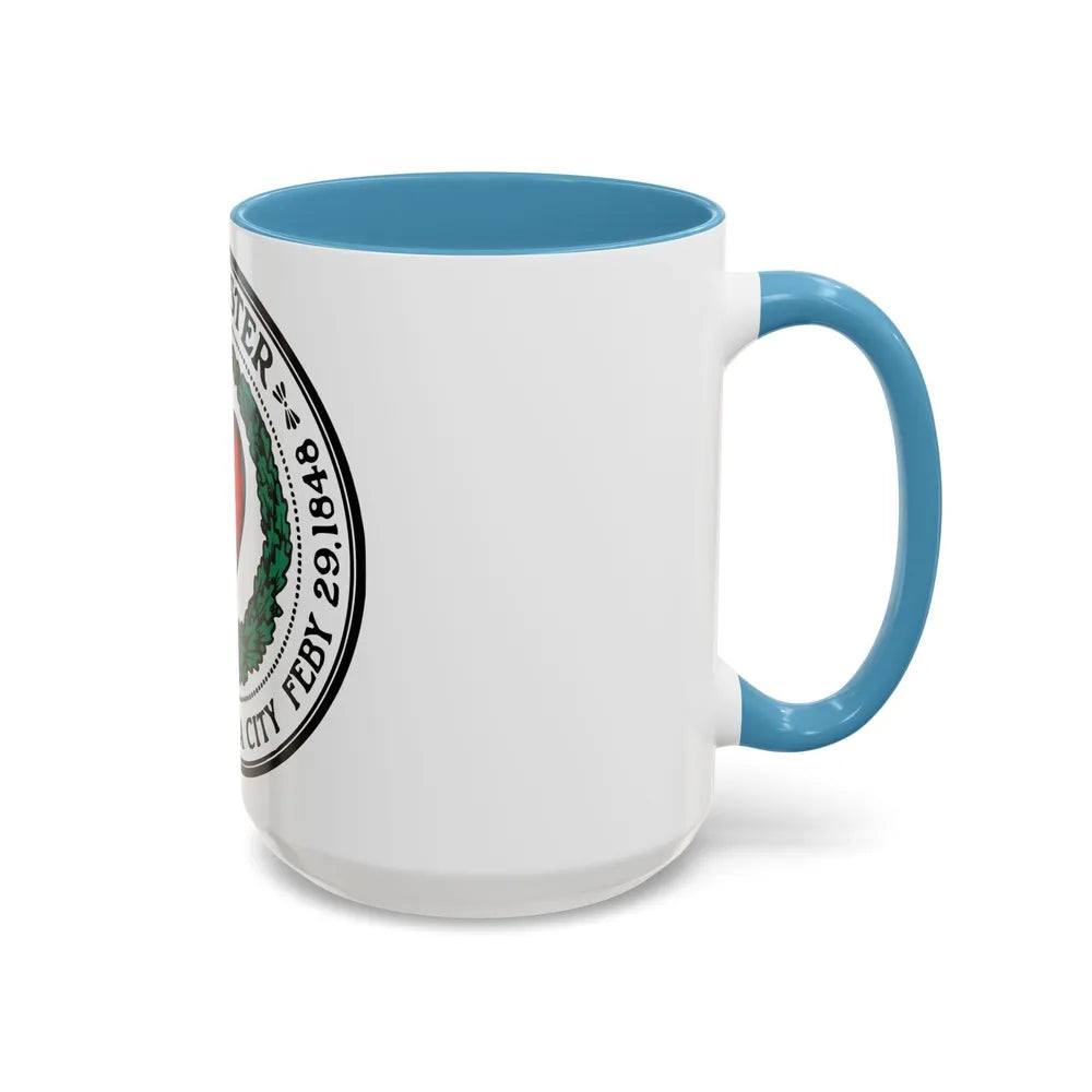 Seal of Worcester Massachusetts - Accent Coffee Mug-Go Mug Yourself