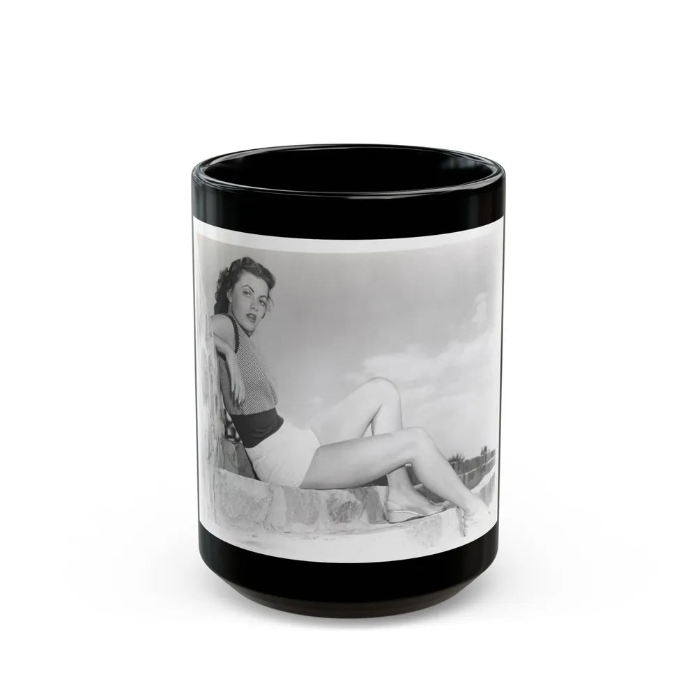 Faith Domergue #119 (Vintage Female Icon) Black Coffee Mug-15oz-Go Mug Yourself