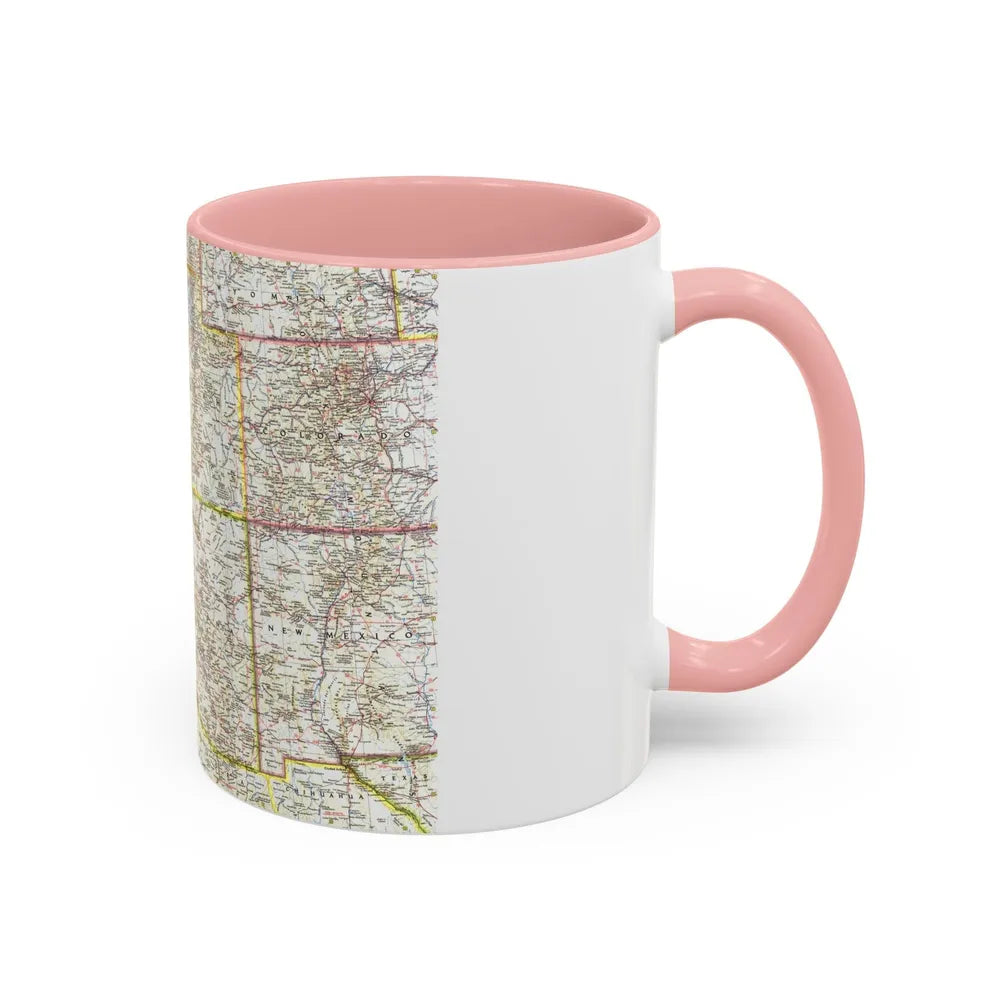 USA - Southwestern (1959) (Map) Accent Coffee Mug-Go Mug Yourself