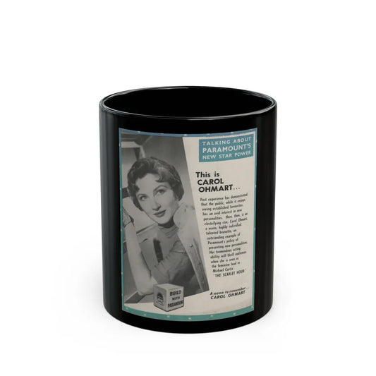 Carol Ohmart #54 - Paramount Trade Add (Vintage Female Icon) Black Coffee Mug-11oz-Go Mug Yourself