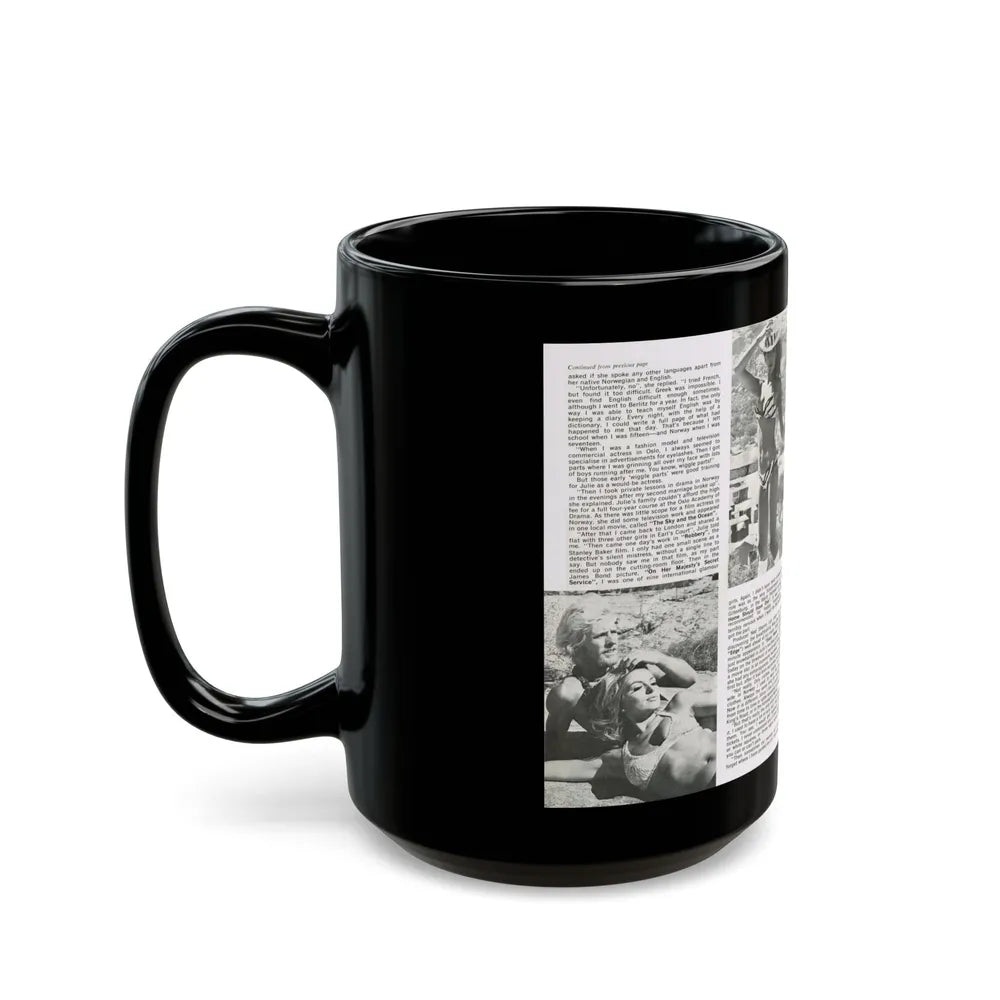 Julie Ege #188 (Vintage Female Icon) Black Coffee Mug-Go Mug Yourself