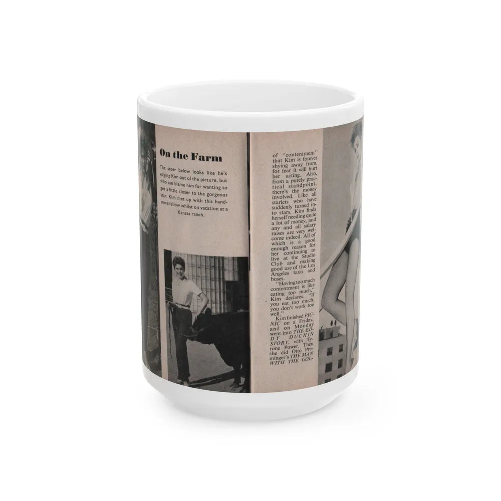 Kim Novak #151 - Scanned Mag. 66 Photos (Vintage Female Icon) White Coffee Mug-15oz-Go Mug Yourself