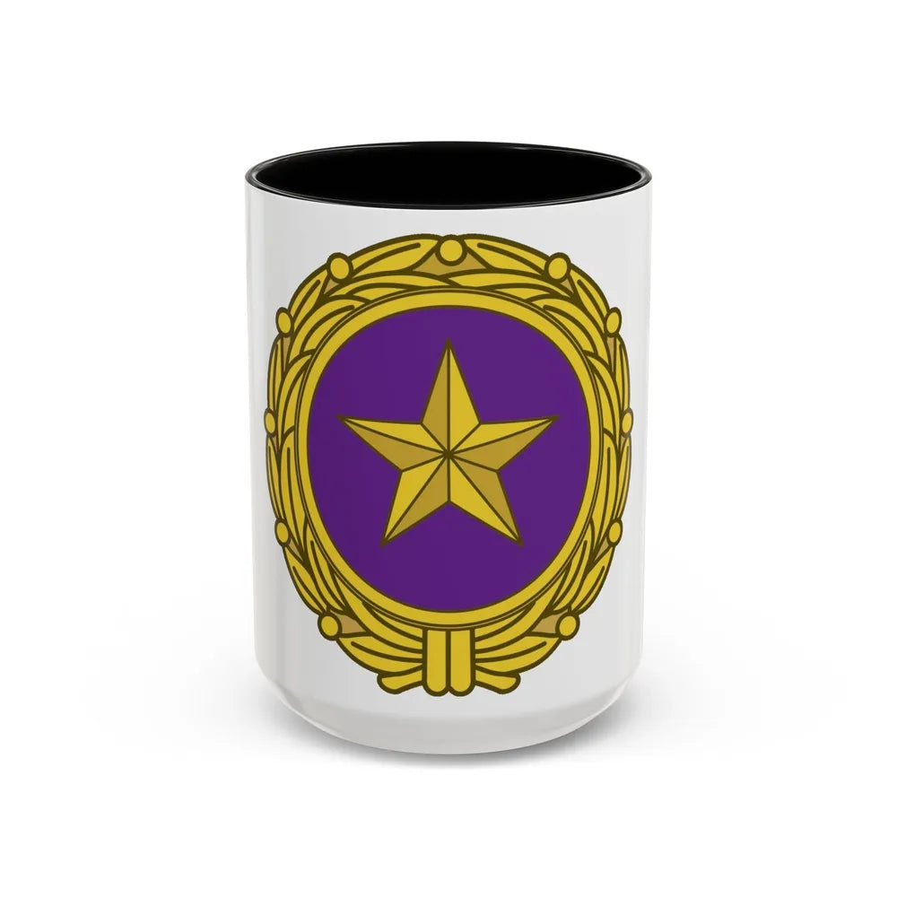 Gold Star Lapel (U.S. Army) Accent Coffee Mug-15oz-Black-Go Mug Yourself