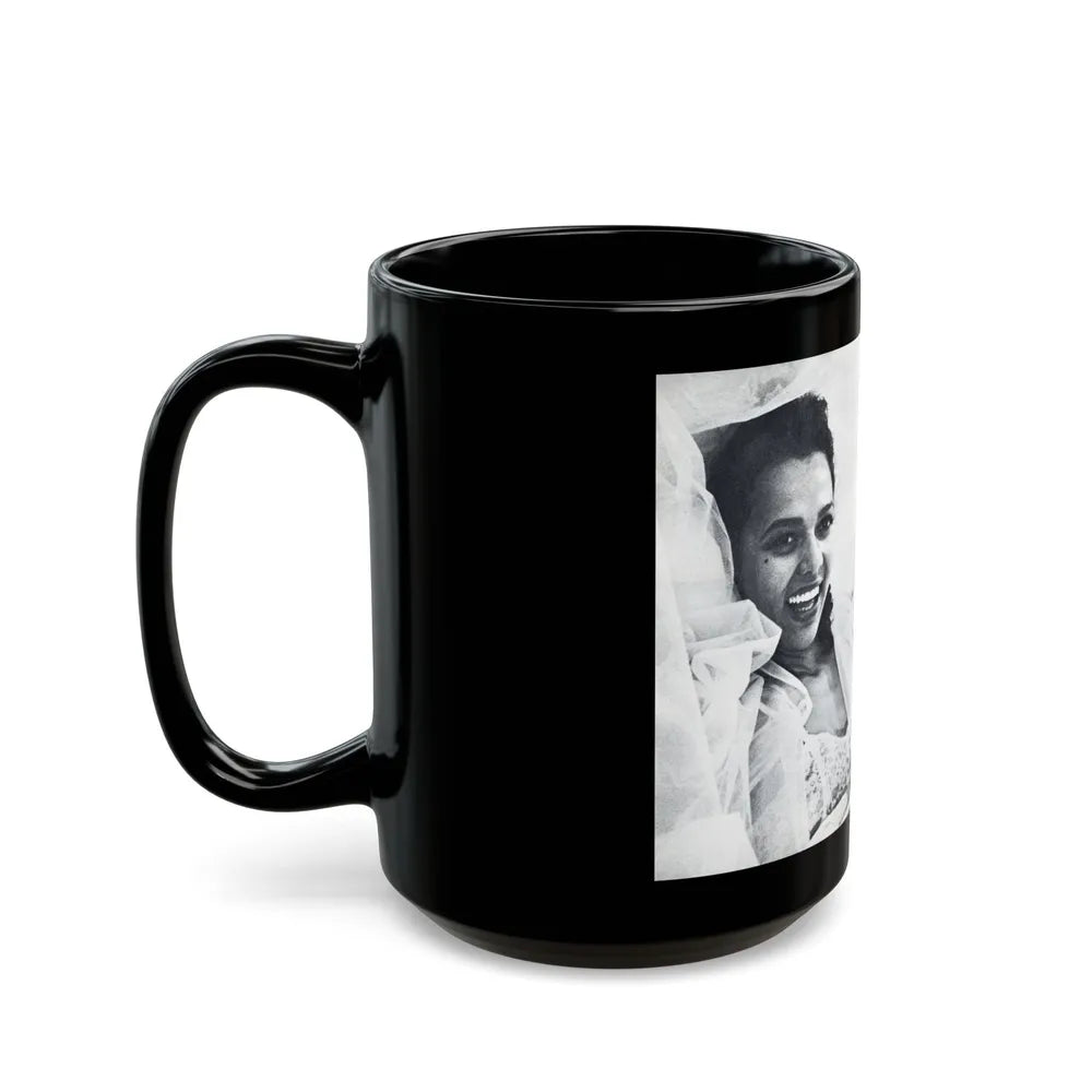 Dorothy Dandridge #99 - Pages 5 & 6 of 8 Featuring, Dorothy with, 4 B&W Photos & Article from Pageant Digest Mag. June '55 (Vintage Female Icon) Black Coffee Mug-Go Mug Yourself