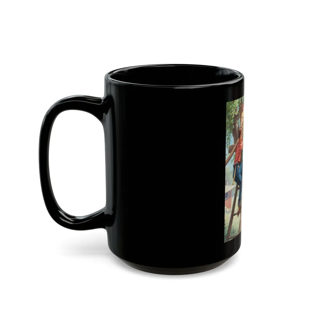 Building a Treehouse - Black Coffee Mug-Go Mug Yourself