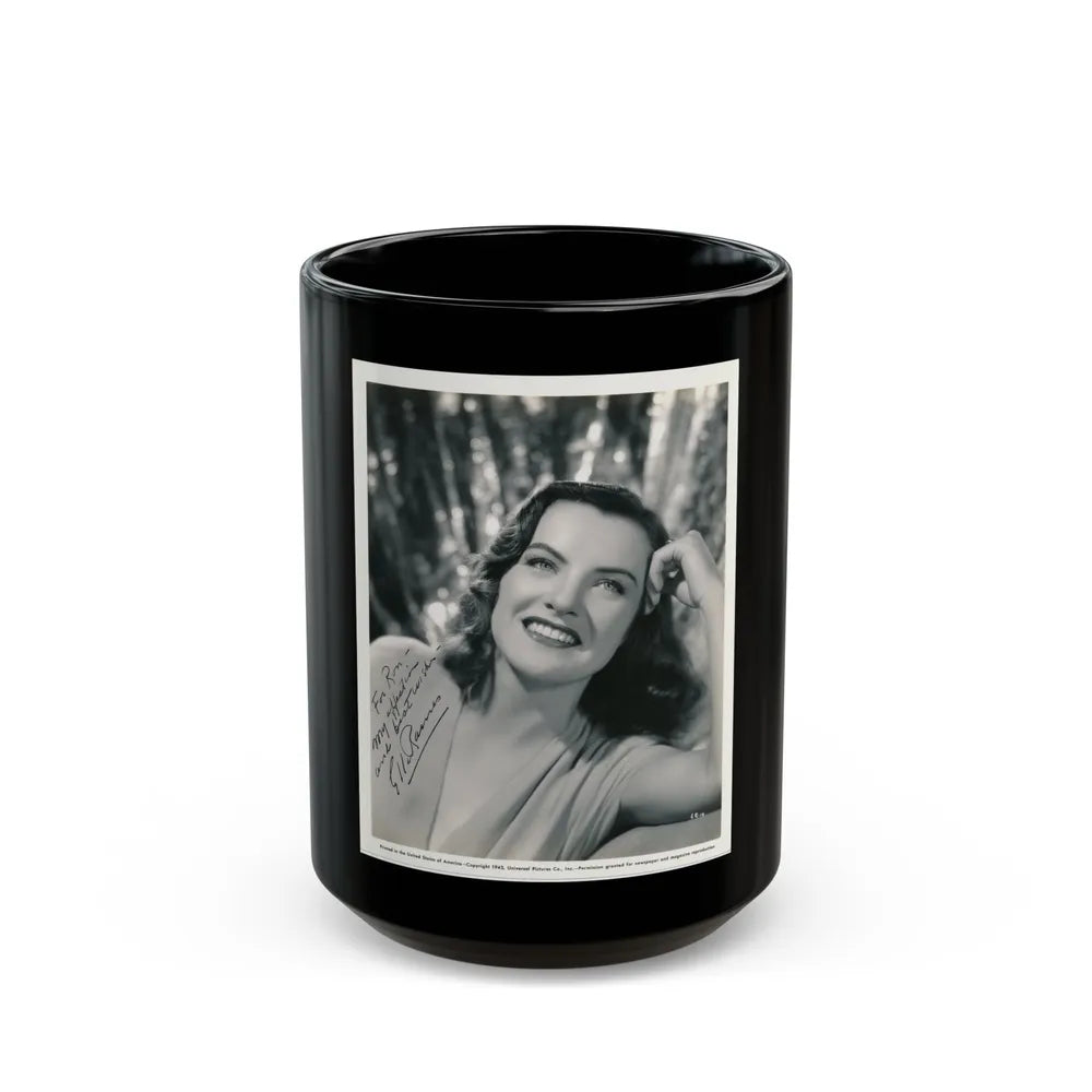 Ella Raines #238 (Vintage Female Icon) Black Coffee Mug-15oz-Go Mug Yourself