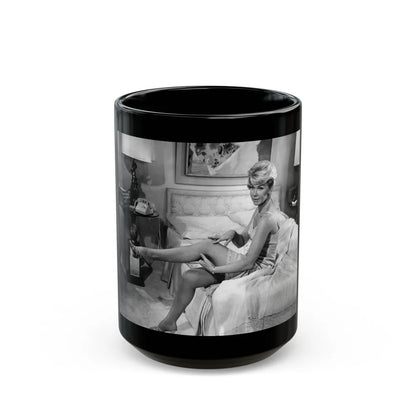 Doris Day #119 (Vintage Female Icon) Black Coffee Mug-15oz-Go Mug Yourself