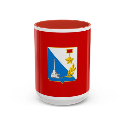 Flag of Sevastopol Ukraine - Accent Coffee Mug-15oz-Red-Go Mug Yourself