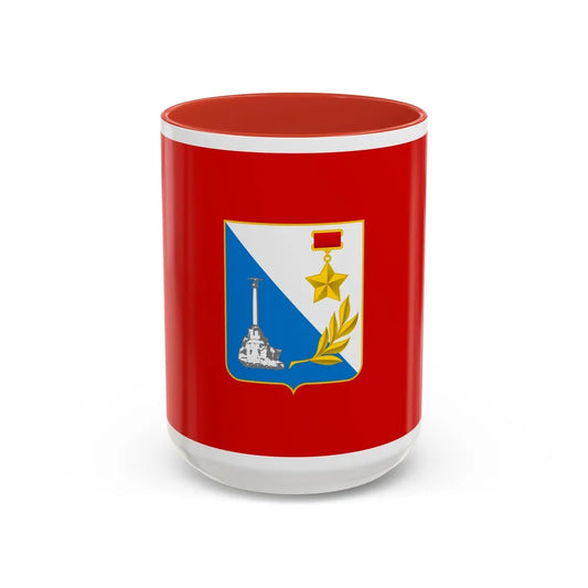 Flag of Sevastopol Ukraine - Accent Coffee Mug-15oz-Red-Go Mug Yourself