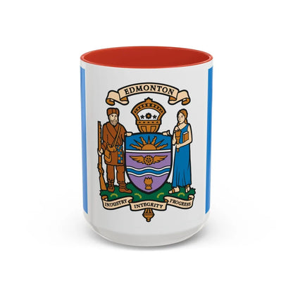 Flag of Edmonton Canada - Accent Coffee Mug-15oz-Red-Go Mug Yourself