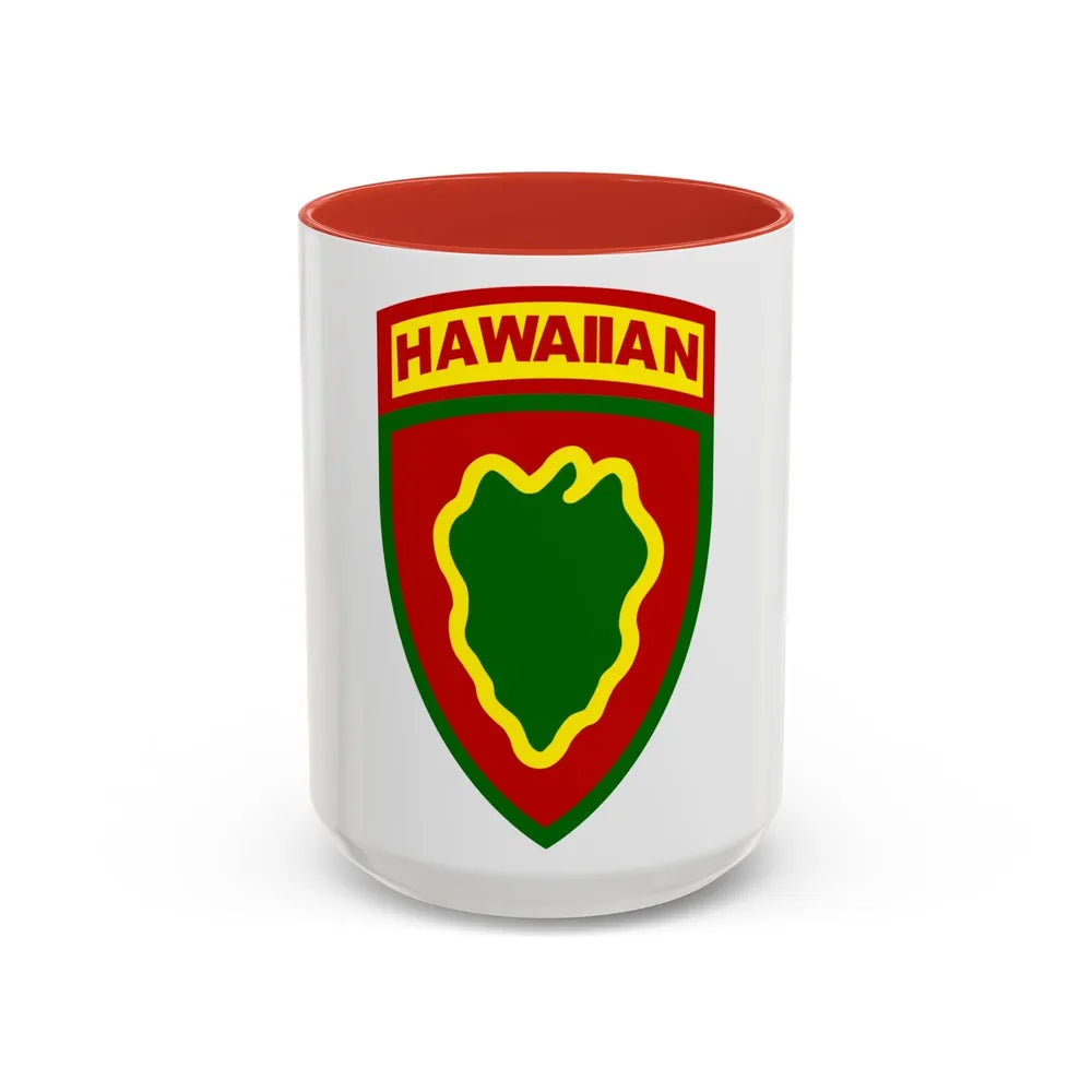 Hawaiian Division (U.S. Army) Accent Coffee Mug-15oz-Red-Go Mug Yourself