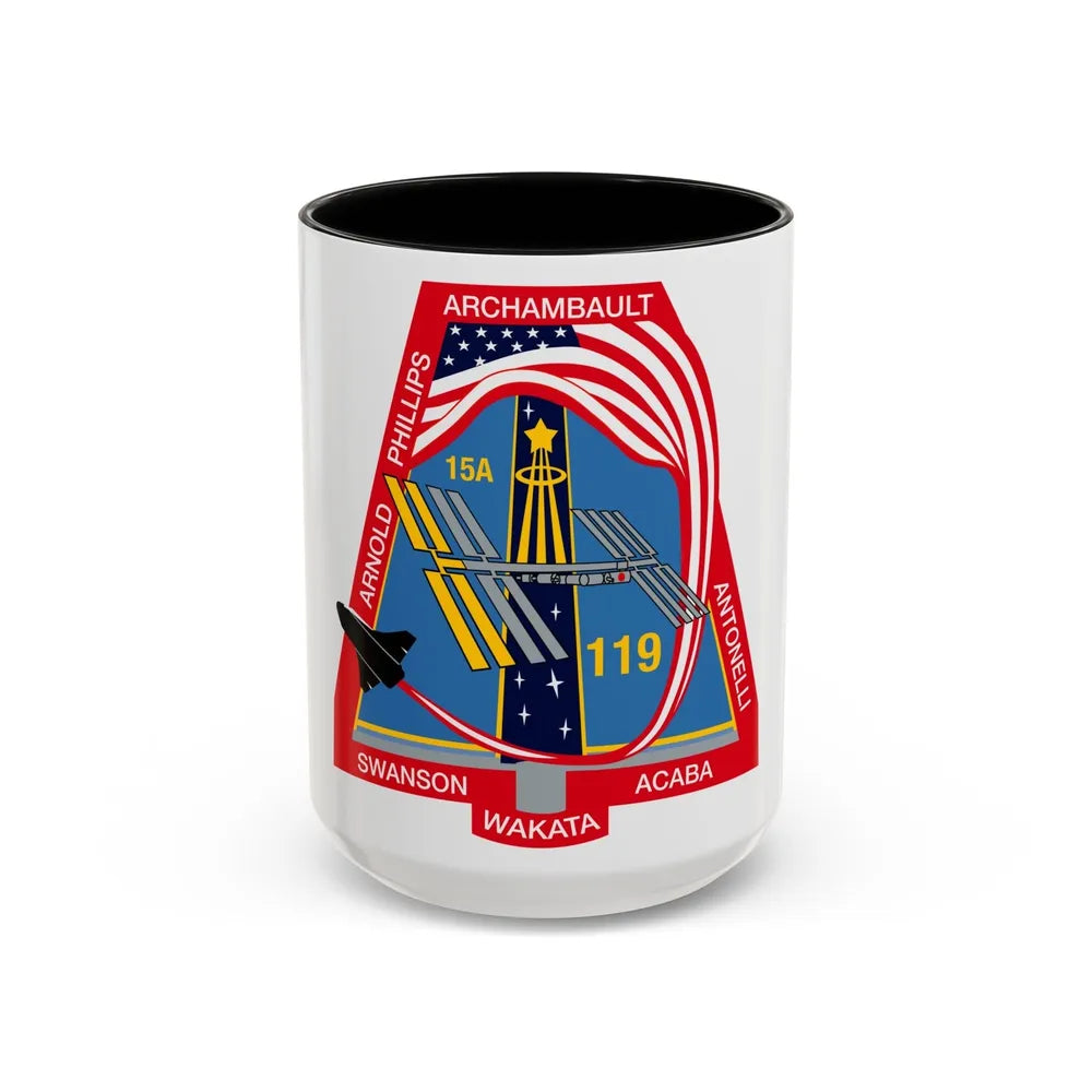 STS 119 (NASA) Accent Coffee Mug-15oz-Black-Go Mug Yourself