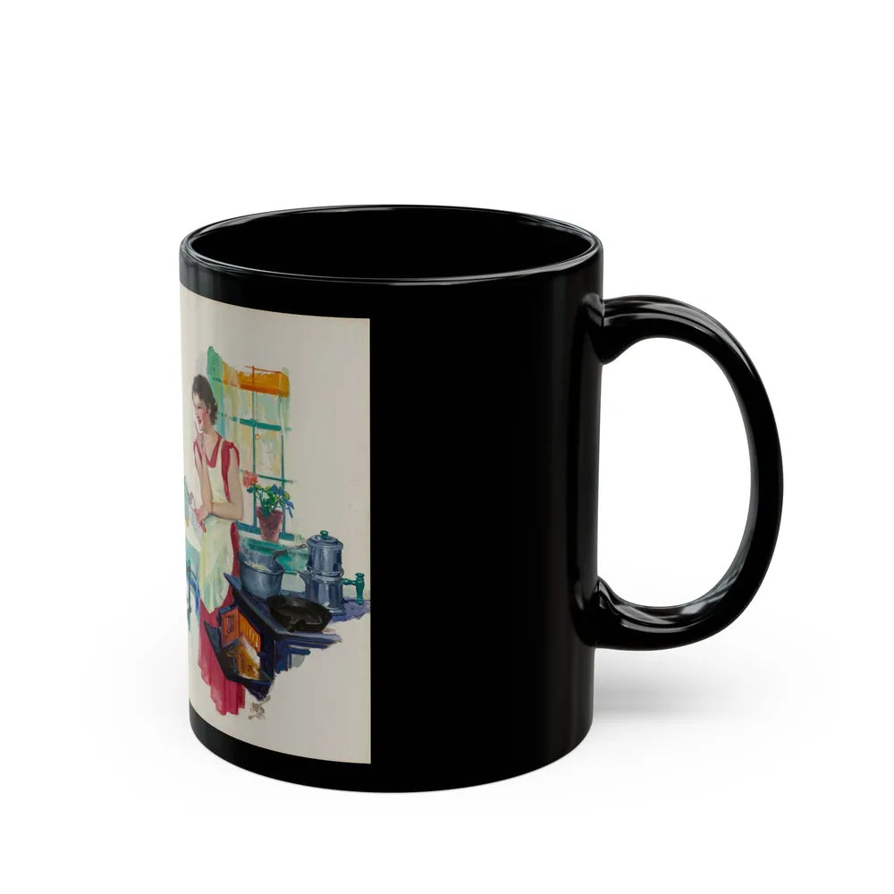 Family Breakfast, 1935 - Black Coffee Mug-Go Mug Yourself