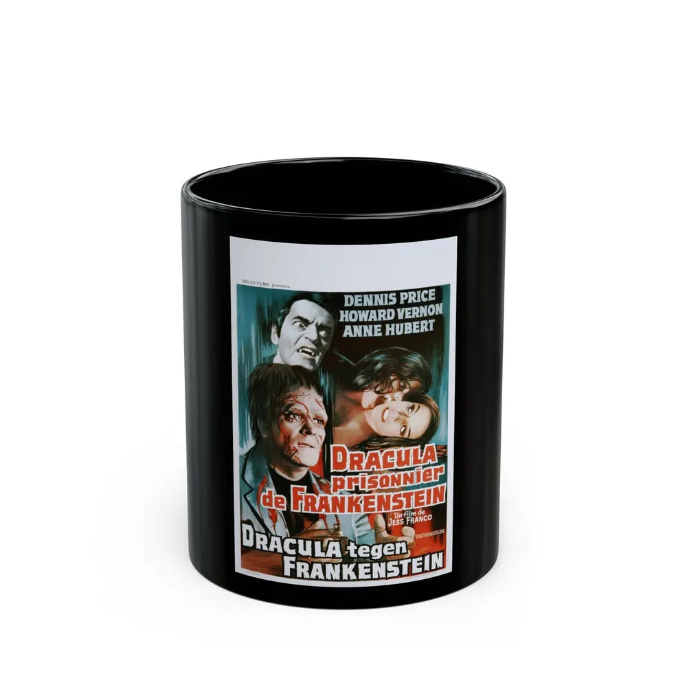 DRACULA, PRISONER OF FRANKENSTEIN (BELGIAN) 1972 Movie Poster - Black Coffee Mug-11oz-Go Mug Yourself