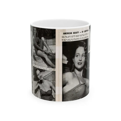 Greta Thyssen #17 - American Beauties Mag. '53 - 2 Pages with, 5 B&W Photos (Vintage Female Icon) White Coffee Mug-11oz-Go Mug Yourself