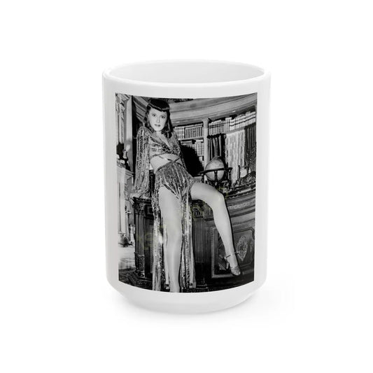 Barbara Stanwyck #219 (Vintage Female Icon) White Coffee Mug-15oz-Go Mug Yourself