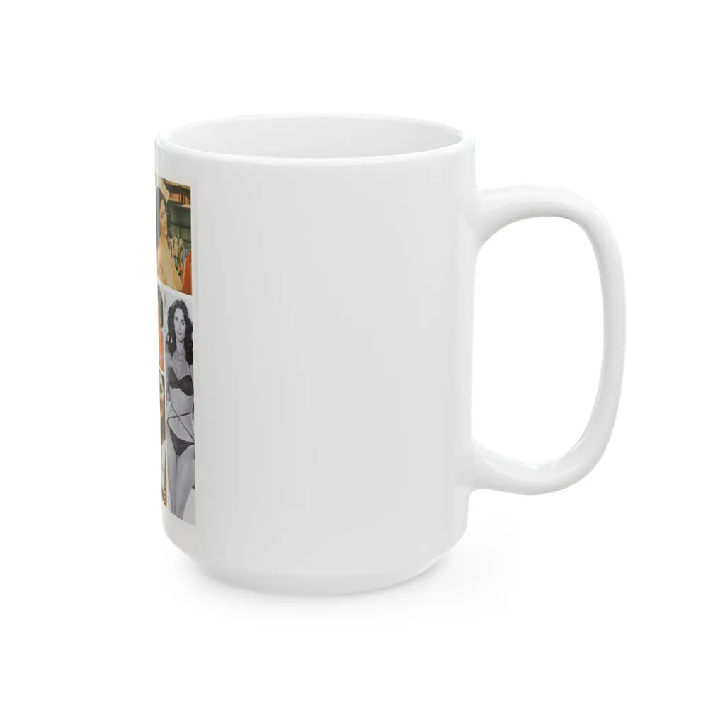 Lynda Carter #198 - Magazine Spread (Vintage Female Icon) White Coffee Mug-Go Mug Yourself