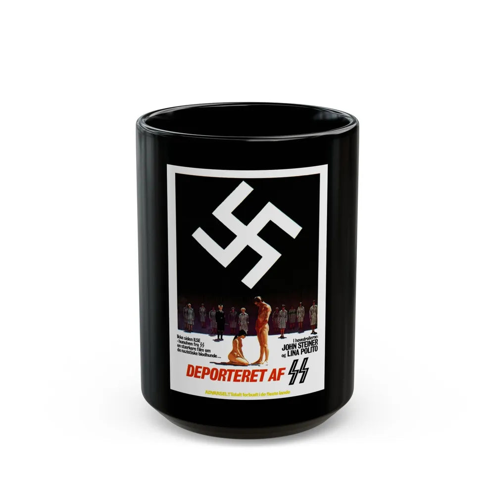 DEPORTED WOMEN OF THE SS SPECIAL SECTION (DANISH) 1976 Movie Poster - Black Coffee Mug-15oz-Go Mug Yourself