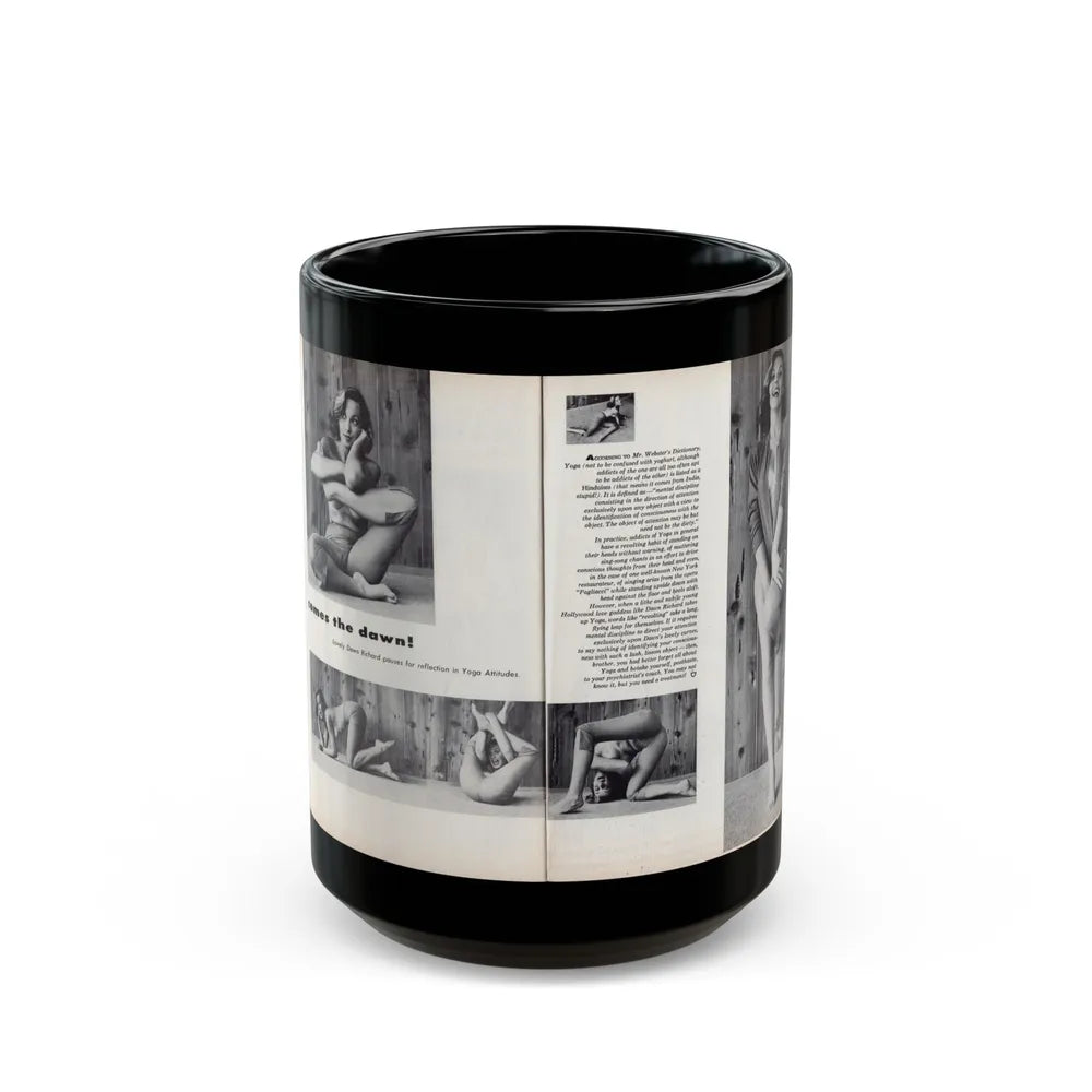 Dawn Richard #53 - [Pages 64 & 65] Including Pages 1 & 2 of 2 with, 4 B&W Photos, Article & Captions from Sir Knight Vol. 1 No. 5 Mag. '58 (Vintage Female Icon) Black Coffee Mug-15oz-Go Mug Yourself