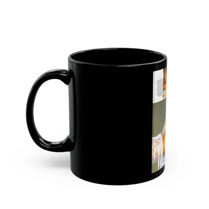 Linda Blair #141 - Partially Topless (Vintage Female Icon) Black Coffee Mug-Go Mug Yourself