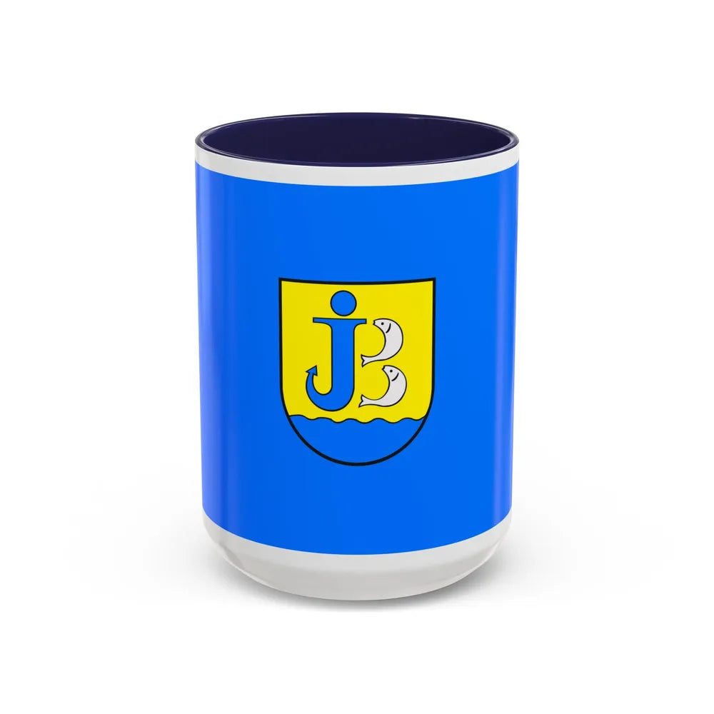 Flag of Jastarnia Poland - Accent Coffee Mug-15oz-Navy-Go Mug Yourself