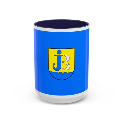 Flag of Jastarnia Poland - Accent Coffee Mug-15oz-Navy-Go Mug Yourself