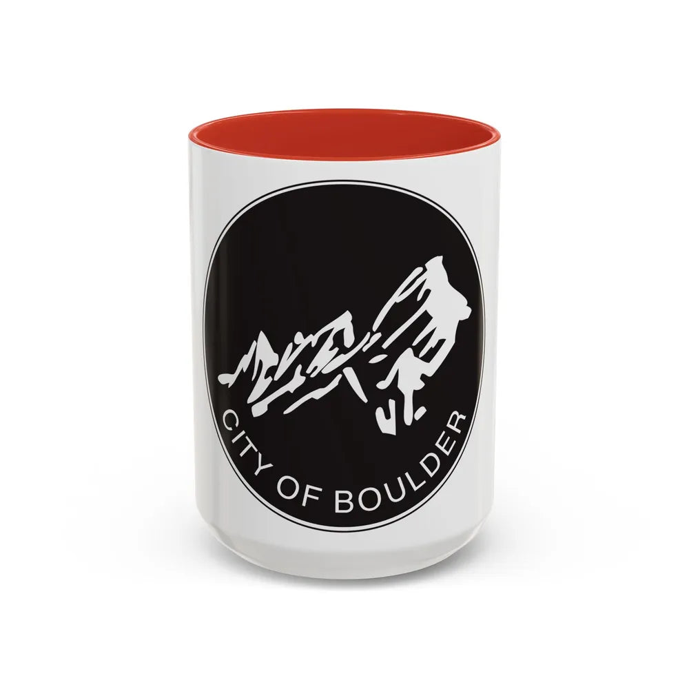 Seal of Boulder Colorado - Accent Coffee Mug-15oz-Red-Go Mug Yourself