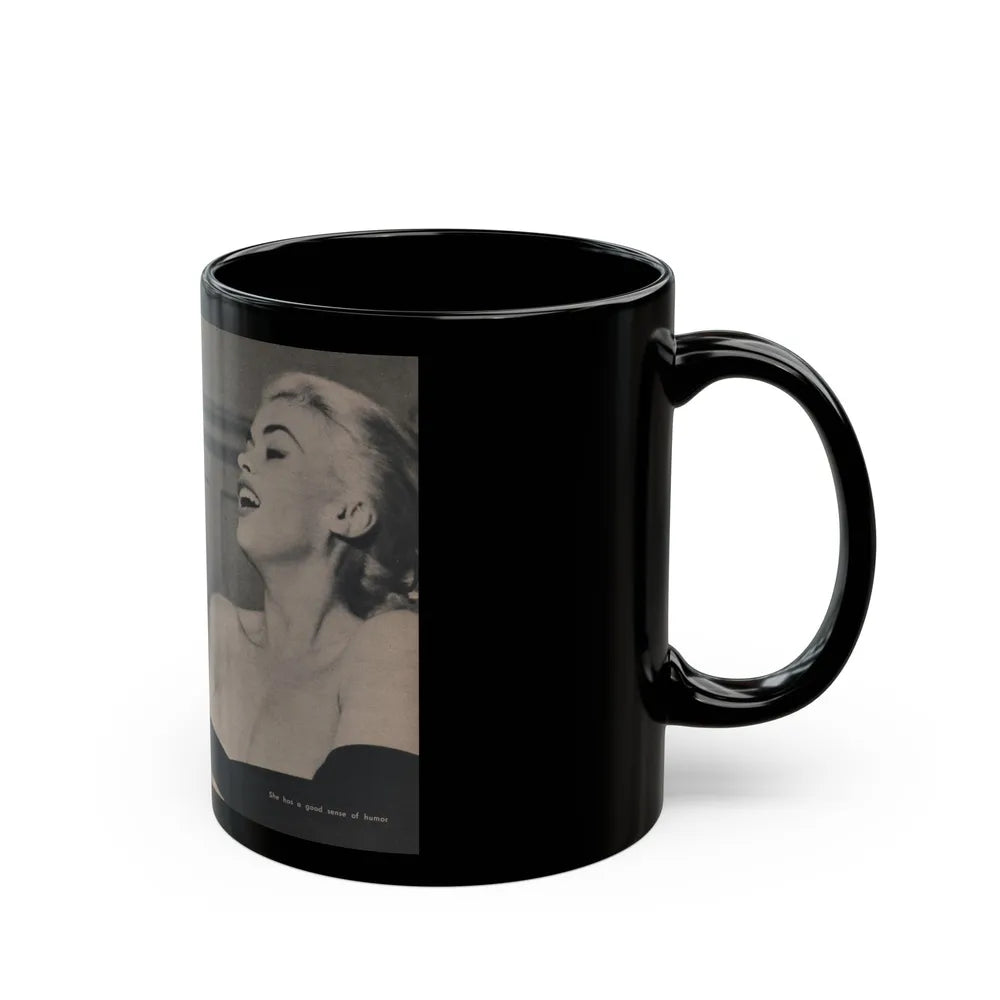 Jayne Mansfield #301 - JAYNE Pocket Magazine Pages 46 & 47 (Vintage Female Icon) Black Coffee Mug-Go Mug Yourself