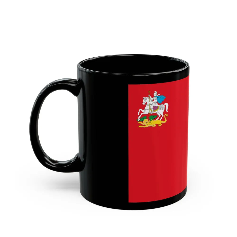 Flag of Moscow Oblast Russia - Black Coffee Mug-Go Mug Yourself