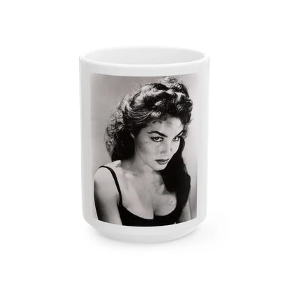 Julie Newmar #39 (Vintage Female Icon) White Coffee Mug-15oz-Go Mug Yourself