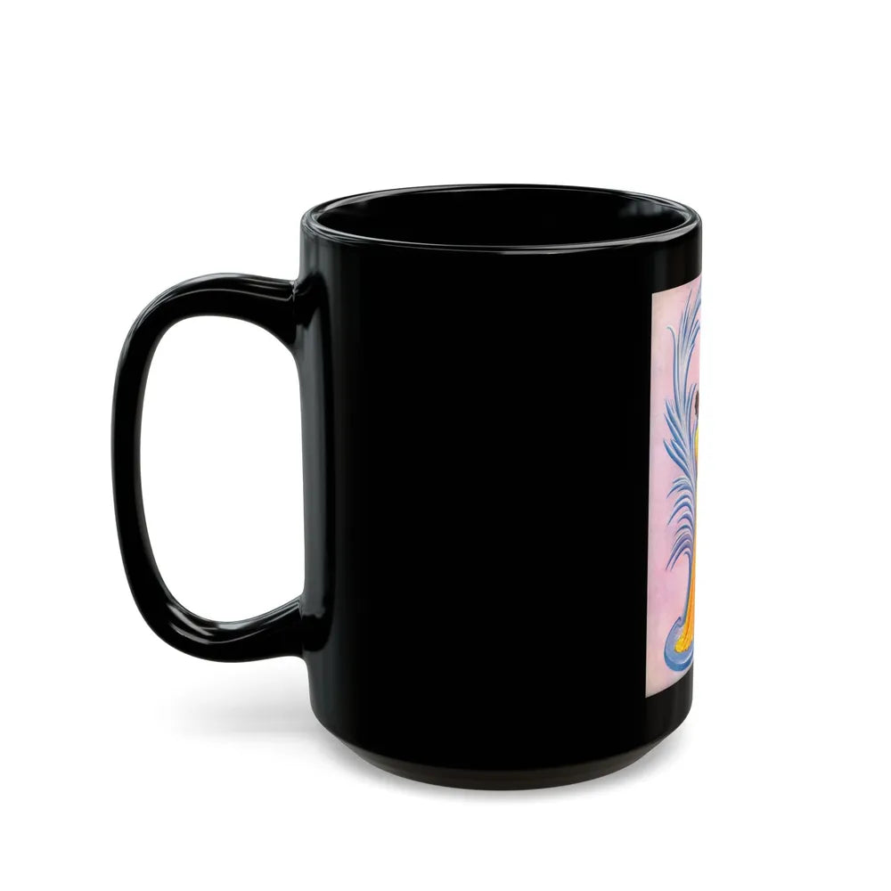 Blue Fern by Wrisley, 1948 - Black Coffee Mug-Go Mug Yourself