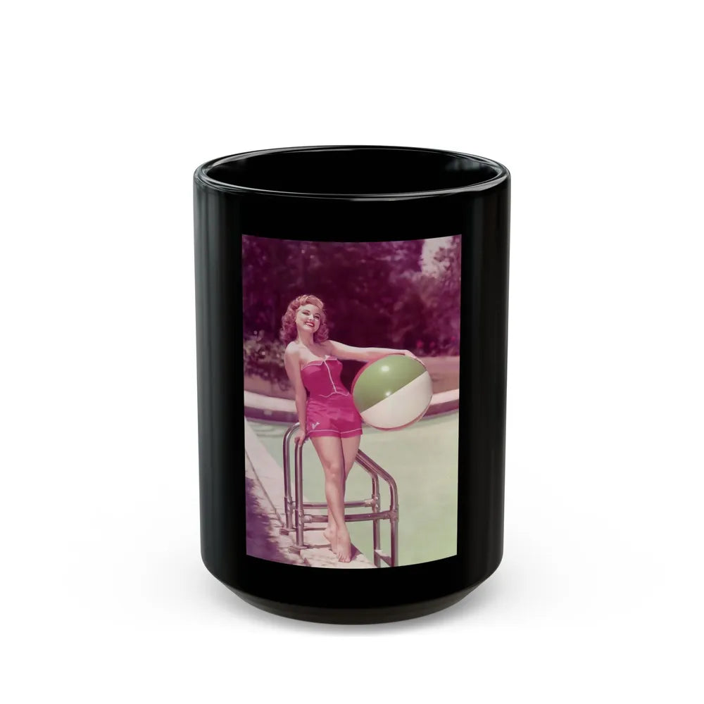 Debra Paget #448 2 (Vintage Female Icon) Black Coffee Mug-15oz-Go Mug Yourself