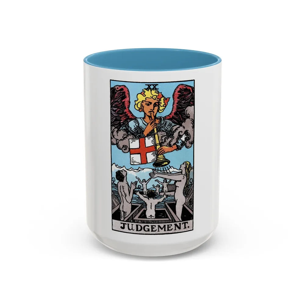 Judgement (Tarot Card) Accent Coffee Mug-15oz-Light Blue-Go Mug Yourself