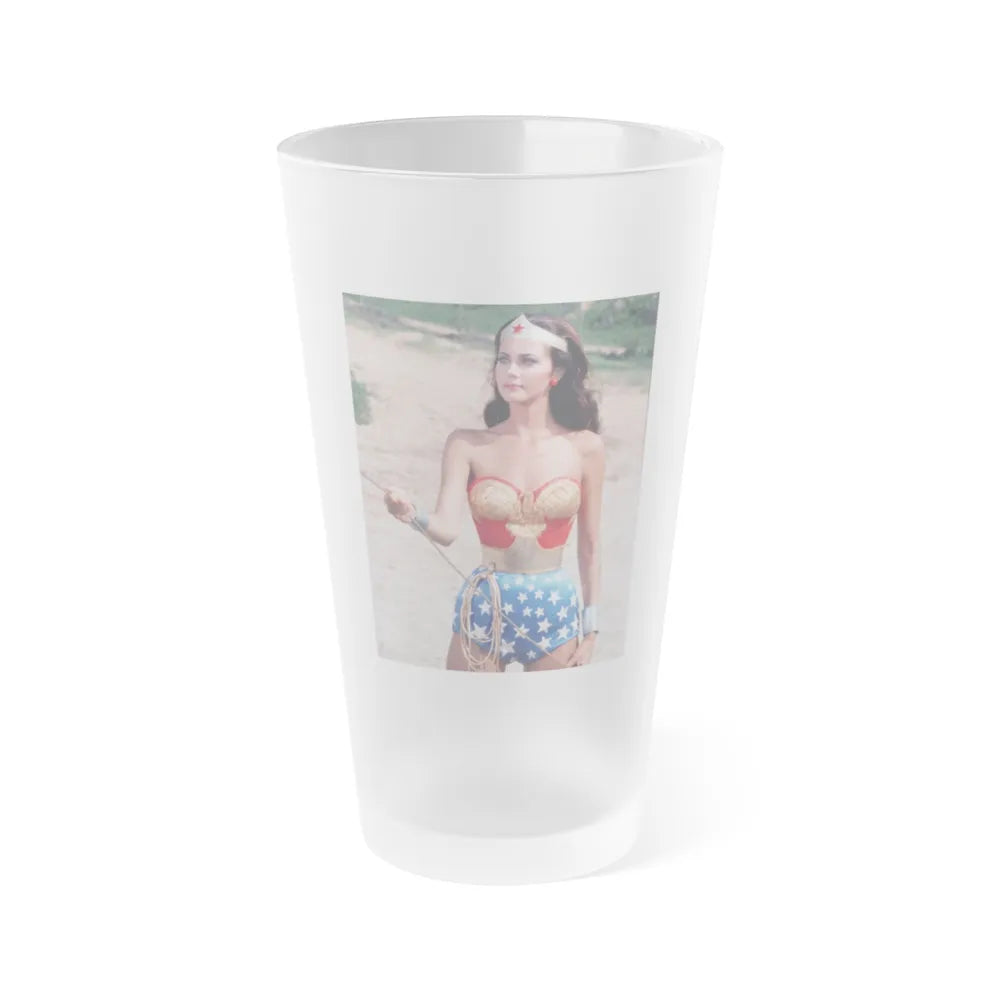 Lynda Carter #246 (Vintage Female Icon) Frosted Pint 16oz-16oz-Frosted-Go Mug Yourself