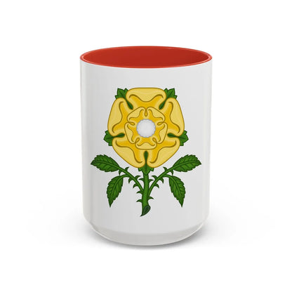 Golden Rose Badge - Accent Coffee Mug-15oz-Red-Go Mug Yourself