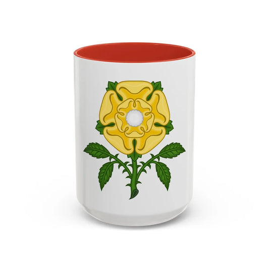 Golden Rose Badge - Accent Coffee Mug-15oz-Red-Go Mug Yourself